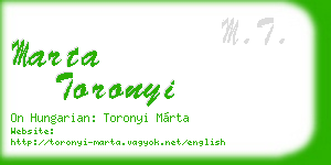 marta toronyi business card